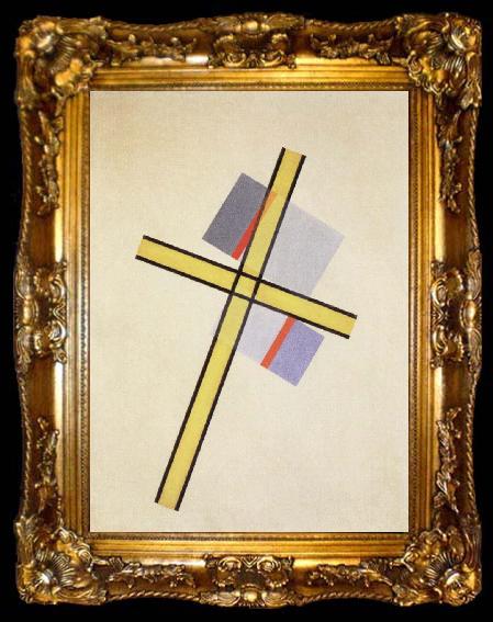 framed  Laszlo Moholy-Nagy yellow cross q.7, ta009-2